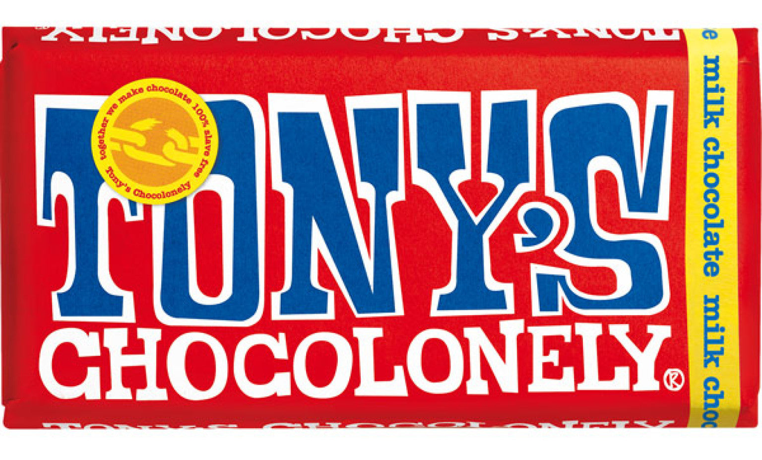 Tony's Chocolonely Milk Chocolate 180g  - Pack of 4 Bars
