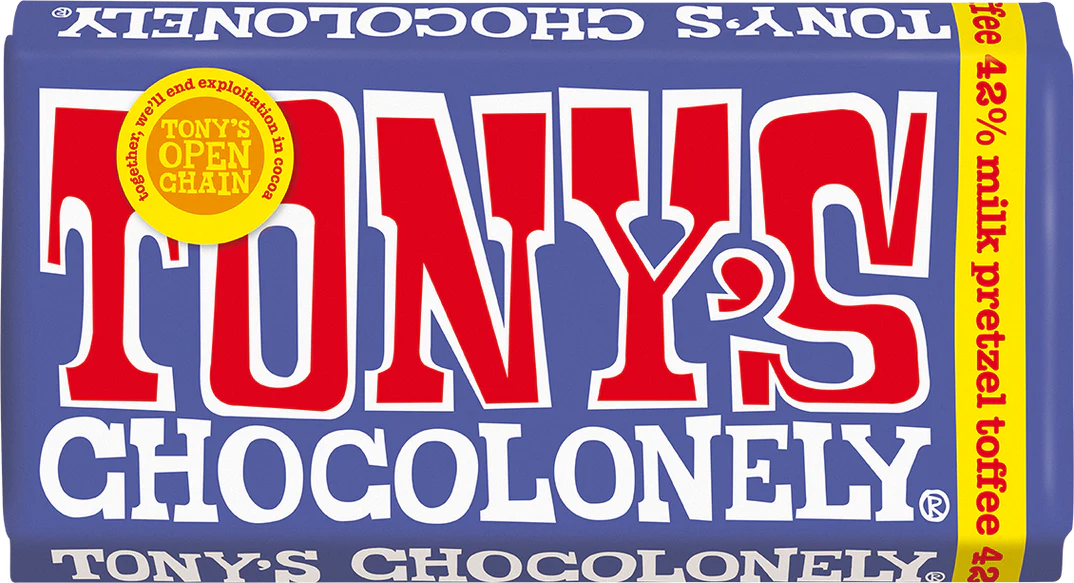 Tony's Chocolonely Dark Milk Chocolate Pretzel Toffee 180g