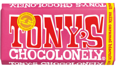 Tony's Chocolonely Milk Caramel Biscuit Chocolate 180g - Pack of 4 Bars